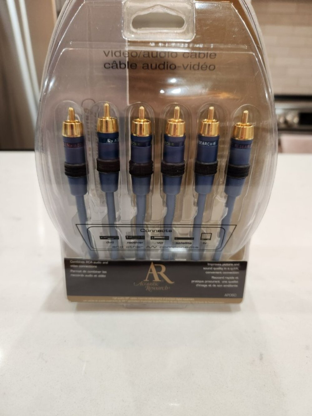 4x NIP Acoustic Research AR AP060 3ft Audio Video Cables Blue New Sealed